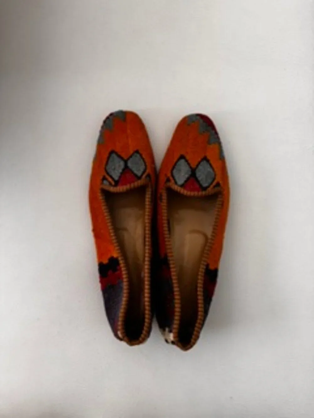 Handmade Turkish Kilim Loafers Size 11 Artisan Woven Rug Smoking Flats